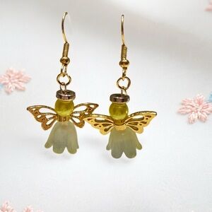 Elegant Handcrafted Gold Angel Wing Earrings